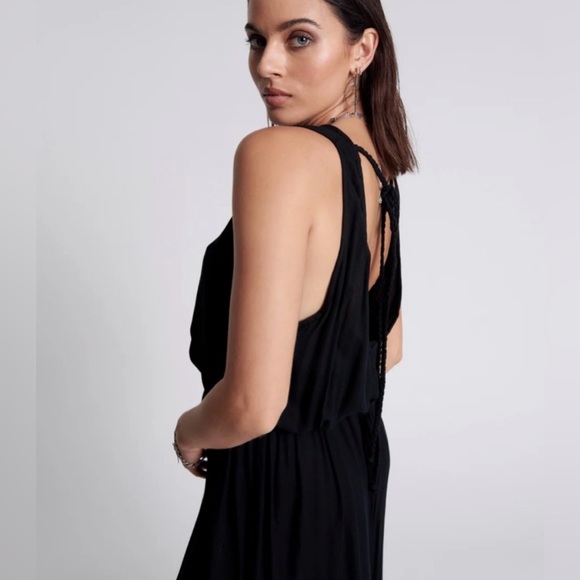 One Teaspoon NWT After Party Open Back Black Jumpsuit SZ S - Picture 4 of 5
